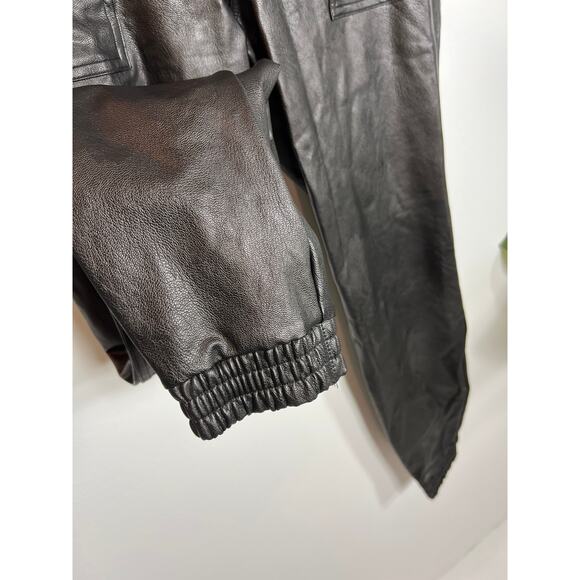 Spanx Black Noir Leather Like Jogger Pants Medium 8 / 10 Capsule Spring Vegan - Picture 9 of 14
